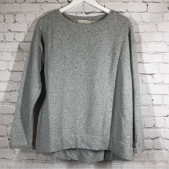 LOFT sweatshirt gray color - Picture 1 of 8